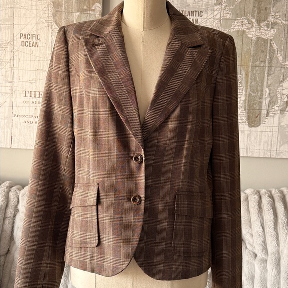 Chadwicks Jackets & Blazers - Chadwicks Classic Checkered Blazer in Brown‎